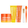 Aprilskin Pore-Fect Skincare Set: Carrotene Ipmp Hydromelt Cleansing Balm Calendula Flower-Infused Facial Peel Off Mask Carrotene Ipmp 3-Min Pore Caring Clay Mask With Brush
