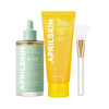 Aprilskin Ultimate Peel & Soothe Serum Duo: Mugwort Centella Serum & Calendula Flower-Infused Facial Peel Off Mask & Jelly Brush Perfect Clearing & Sooting Solution