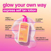 B.Tan Dark Self Tanner Lotion Glow Your Own Way 1 Hour Express - Daily Quick Sunless Tanning Cream Best Natural Bronze Hydrating Vitamin C Face & Body No Fake Tan Smell 8 Fl Oz