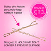 Scunci By Conair No-Slip Grip Bobby Pins - Bobby Pins Brown Hair - Hair Accessories For Women - Color Match Blonde & Brunette 48 Count