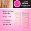 Scunci By Conair No-Slip Grip Bobby Pins - Bobby Pins Brown Hair - Hair Accessories For Women - Color Match Blonde & Brunette 48 Count