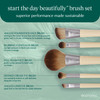 Ecotools 6 Piece Start The Day Beautifully Makeup Brush Set Makeup Brushes For Eyeshadow Blush Concealer & Foundation Application Eco-Friendly Set Synthetic Hair Vegan & Cruelty-