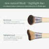 Ecotools Blush + Highlight Brush Duo Makeup Brushes For Liquid Cream & Powder Highlight & Blush Enhance Natural Skin Eco-Friendly Makeup Brush Set Synthetic Bristles 2 Piece Set