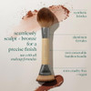 Ecotools Sculpt + Bronze Dual-Ended Makeup Brush Fluffy Bronzer & Dense Contour Brush For Liquid Cream & Powder Face Makeup Travel-Friendly Vegan & Cruelty- Eco-Friendly Handle 1 Count