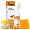 Femani Turmeric Soap Bar And Turmeric Face Cream And Turmeric Face Wash Set For Face & Body Facial Cleanser Soothing Hydrating Skin Care Set For All Skin Type Cleansing Mousse Bring A Bubble Net