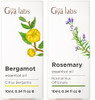 Gya Labs Bergamot & Rosemary Essential Oil Set - Aromatherapy Grade Essential Oils Set - 2X0.34 Fl Oz - Gya Labs