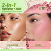 Noerrors Highlighter & Blush Palette Duo2-In-1 Lightweight Cheek Glow Kit Pink Cheeks Face Glow HighlightLong-Lasting Natural Finish All Skin TonesSilky Powder Formula With Mirror Face Makeup01