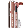 Noerrors 2Pcs Gradient Lip Liner And Lipstick Lip Combo Set For Women Brown Plumping Lip Liner Pencil & Nude Matte Lip Balm Waterproof Long-Lasting Smudge-Proof Velvet Lip Makeup Kit For Beginner