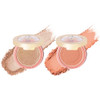 Oulac Blush Set Matte+Shimmery Coral Oranage Shape Makeup