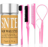 Samnyte 6Pcs Hair Wax Stick Set For Flyaways Topsy Tail Hair Tools For Women Teen Girls & Kids Slick Back Hair Brush Bun Accessories Non-Greasy Styling Tools Slick Stick 2.7 Oz