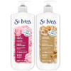 St. Ives Body Lotion Variety 2-Pack Smoothing Rose & Argan Oil + Oatmeal & Shea Butter 24H Hydration Cruelty- Skin Care 20.28 Oz Ea