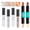 Susikeki 4Pcs Liquid Glitter Eyeshadow Eyeliner Kit Set With Contour Highlighter Makeup Sitck Set For Sparkling 3D Sculpted Face Makeup(Set C)