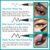 Ucanbe 3Pcs Black Liquid Eyeliner Kit Included 3 Brush Tip For Ultra Precision Quick Drying Smooth Glide Smudge-Resistant Waterproof Pigmented Up To 24 Hours Liquid Liner Eye Makeup Set