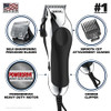 Wahl Usa Chrome Pro Corded Clipper Complete Haircutting Kit For Men Powerful Total Hair Clipping Beard Trimming & Grooming - Model 3024635