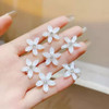 ADORNISH 10Pcs Mini White Rhinestone Flower Hair Clips Decorative Wedding Bridal Hair Barrettes and Pins for Girls Women (WHITE)