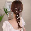 ADORNISH 10Pcs Mini White Rhinestone Flower Hair Clips Decorative Wedding Bridal Hair Barrettes and Pins for Girls Women (WHITE)