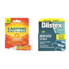 Campho-Phenique Cold Sore Treatment 0.23 Oz And Blistex Medicated Lip Balm 0.15 Ounce 3 Count For Instant Pain Relief Promotes Healing Prevents Infection Dryness And Chapping