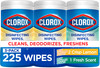 Clorox Disinfecting Cleaning Wipes For Spring Cleaning & Allergy Season Bleach Free Fresh Scent And Crisp Lemon 75 Count Each Pack Of 3