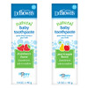 Dr. Brown'S Fluoride-Free Baby Toothpaste Infant And Toddler Oral Care 1.4Oz/40G 0-3 Years Strawberry/Apple Pear 2-Pack