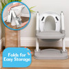 Fisher-Price Potty Training Seat With Step Stool Ladder 2-In-1 Potty Training Toilet For Toddlers With Splash Guard Anti-Slip Pads Cushioned Seat (Gray)