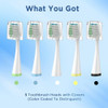Fregum Replacement Toothbrush Heads For Waterpik Complete Care 5.0/9.0 (Cc-01/Wp-861) With Covers Black And White (10 Count)