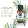 Garden Of Life Essential Oil Rosemary 0.5 Fl Oz (15 Ml) 100 Usda Organic & Pure Undiluted & Non-Gmo - For Diffuser Aromatherapy Meditation - Energizing Stimulating Refreshing Clarifying