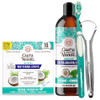 Gurunanda Coconut & Mint Oil Pulling With Tongue Scraper & Teeth Whitening Strips - 16 Day Treatments - Enamel-Safe Strips For Sensitive Teeth Dry Strip Technology