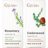 Gya Labs Rosemary Oil For Hair & Cedarwood Oil For Hair Set - Aromatherapygrade Essential Oils Set - 2X0.34 Fl Oz - Gya Labs