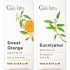 Gya Labs Sweet Orange Essential Oil For Diffuser & Eucalyptus Essential Oil For Diffuser Set - Aromatherapy Grade Essential Oils Set - 2X0.34 Fl Oz - Gya Labs