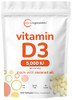 Micro Ingredients Vitamin D3 5000 Iu 500 Softgels Virgin Coconut Oil Cholecalciferol Form Bone Immune & Heart Support Easy To Swallow Non-Gmo