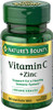 Nature'S Bounty Vitamin C Zinc Vitamin Supplement Supports Immune Health 60 Mg 60 Tablets
