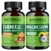 Naturelo Tumeric Curcumin Plant Based Joint Support Magnesium Glycinate 200 Mg Magnesium - Gluten Free Non Gmo 120 Capsules