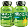 Naturelo Vitamin D - Plant Based From Lichen - 180 Mini Capsules Vegan B12 1000 Mcg Methylcobalamin 90 Capsules