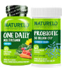 Naturelo Probiotics For Digestive Health - 60 Vegetarian Capsules And One Daily Multivitamin For Men 120 Vegetarian Capsules Bundle