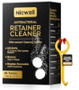 Nicwell Effervescent Retainer Cleaner Tablets Kills 99.9 Odor-Causing Bacteria On Dentures & Orthodontic Appliances 60Pcs Travel Friendly White