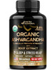 Nutraharmony Ashwagandha Supplements 1800Mg - Usda Organic Ashwagandha For Women & Men - Clinically Effective Strength For Stress Relief & Sleep - Powder & Root Extract 2.5 Withanolides - Made In Usa 100 Capsules