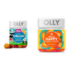 Olly Kids Chillax Magnesium Gummies Plus L-Theanine Lemon Balm & Hello Happy Gummy Worms Mood Balance Support Vitamin D Saffron Adult Chewable Supplement Tropical Zing 60 Count