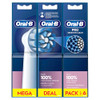 Oral-B Pro Sensitive Clean Electric Toothbrush Head X-Shaped & Extra Soft Bristles For Gentle Brushing & Plaque Removal Pack Of 6 Toothbrush Heads White