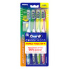 Oral-B Criss Cross Deep Clean Medium Bristles Manual Toothbrush For AdultsTongue Cleaner Multicolour Tooth Brush Set Oral B Dentist Recommended Brand (Family Pack Total 4 Brushes)