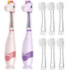 Papablic Toddler Sonic Electric Toothbrush With Covers For Babies And Toddlers Ages 1-3 Years Doris Bundle With Arya