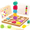 Phieley Activities For Dementia Patients Memory Cognitive Games For Seniors 3-In-1 Shape Matching Alzheimers Products For Elderly Beads Sequencing Lacing Busy Box Board Gadgets s