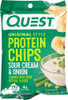 Quest Nutrition Protein Chips Sour Cream & Onion 21G Protein 3G Net Carbs 130 Cals 1.1 Oz Bag 1 Count High Protein Low Carb Gluten Free Soy Free Potato Free (Pack Of 2)