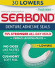 Sea-Bond Secure Denture Adhesive Seals Fresh Mint Lowers 30 Count