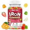 Sept Yan Iron Supplement Gummies For Kids Kids Multivitamin With Iron - Vitamin B Complex C D3 Calcium Folate Zinc Fos For Blood Builder & Energy Support Iron Deficiency VeganMixed Fruit Flavor60 Ct