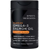 Sports Research Salmon Oil - Single-Source Wild Alaskan Sockeye 2500 Mg Per Serving W/Epa & Dha Fatty Acids Msc Certified 180 Count Softgels
