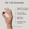 Sports Research Vegan Vitamin D3 K2 Sugar-Free Gummies - 125Mcg (5000Iu) Vitamin D W/ 100Mcg Mk7 Vitamin K - Supports Bone & Immune Health - Vegan Certified Non-Gmo Soy Free 60 Count
