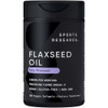 Sports Research Vegan Flaxseed Oil (1200Mg) Herbal Supplement With Plant-Based Ala Omega 3 - Vegan Certified & Non-Gmo Verified - Gluten Soy & Carrageenan Free (180 Veggie Softgels)