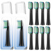 Toolsy 10 Pack Toothbrush Replacement Heads Compatible With Rtauys M5 Sonic Electric Toothbrush(Black 10 Count(Pack Of 1))