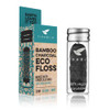Treebird Bamboo Charcoal Floss Refillable Glass Dispenser Mint-Flavored Waxed Thread 33 Yd Spool Reusable Floss Holder Kraft Paper Box