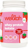 Wellah Grass-Fed Whey Protein Isolate Powder (Strawberries And Cream) 30 Servings - With Prebiotics Enzymes & Probiotics 20G Of Protein 100 Calories Naturally Sweetened
